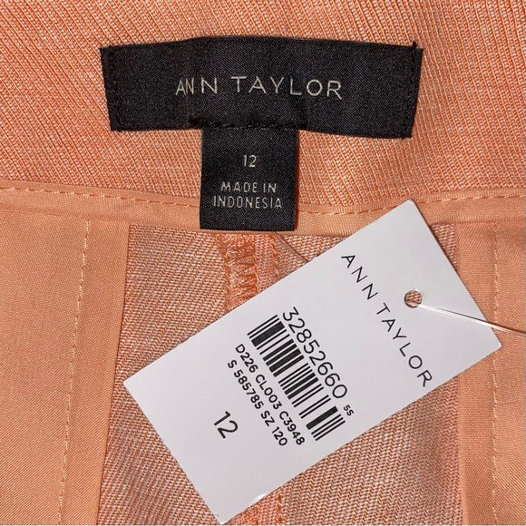 ANN TAYLOR ☆ Linen Blend Wide Leg High Rise Flat Front Pants - Picture 5 of 5